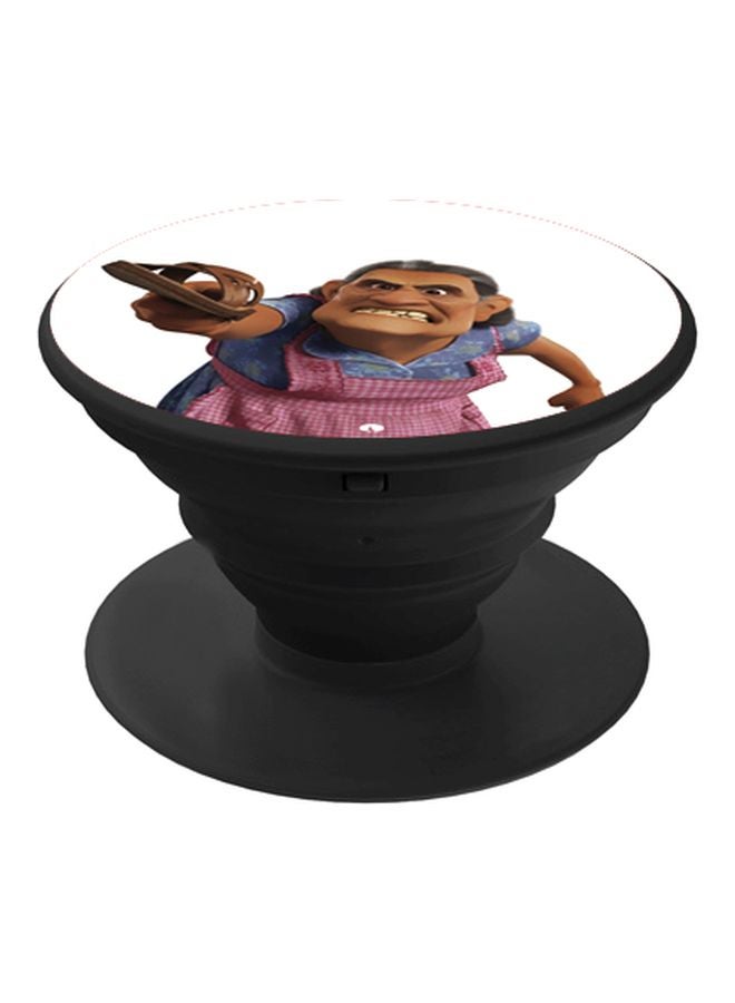 بي بي حامل هاتف على شكل مقبض أصابع منبثق بطبعة رسومات كرتونية أسود/أبيض/بيج - Image 1