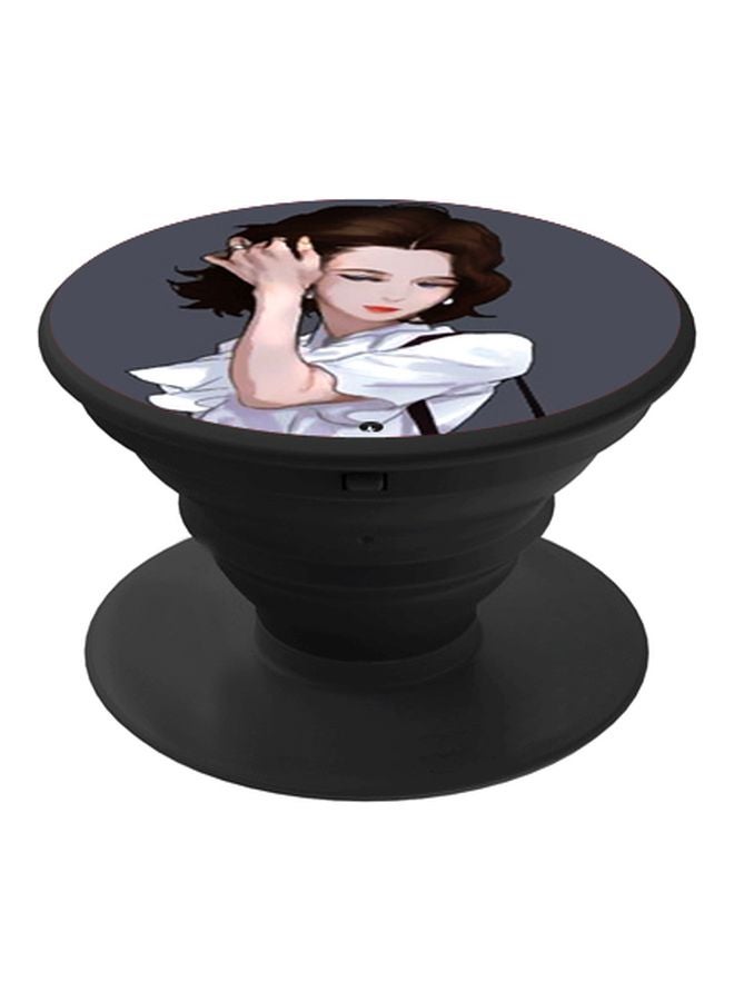 BP Cartoon Printed Pop Socket Phone Holder Black/Grey/White - Image 1
