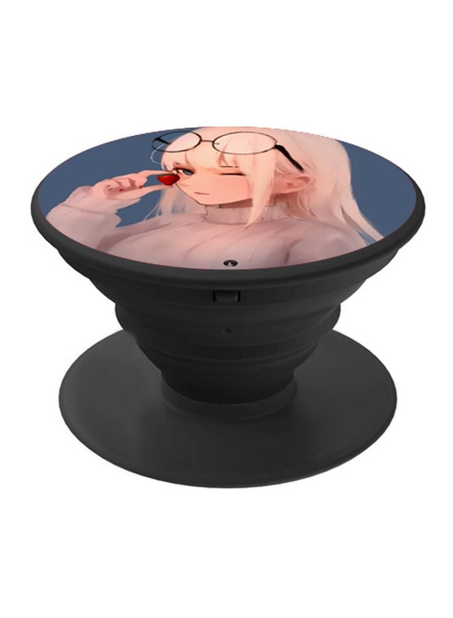 BP Cartoon Printed Pop Socket Phone Holder Beige/Blue/Black - Image 1