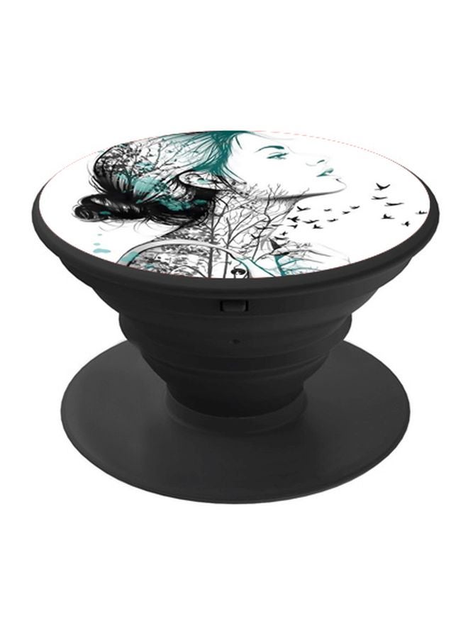 BP Cartoon Printed Pop Socket Phone Holder White/Green/Black - Image 1
