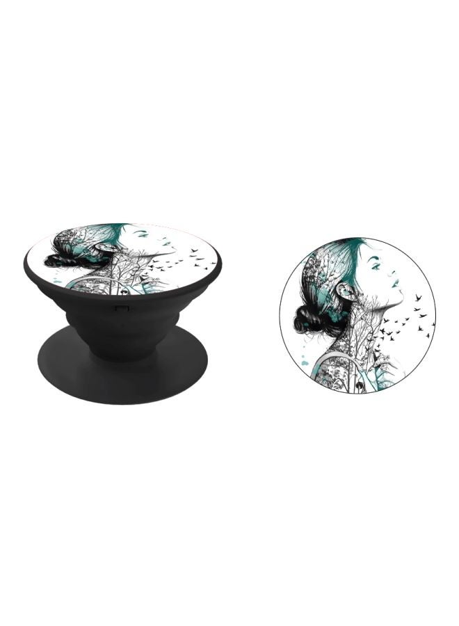 BP Cartoon Printed Pop Socket Phone Holder White/Green/Black - Image 2