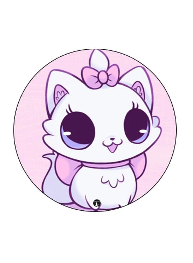 بي بي حامل هاتف على شكل مقبض أصابع منبثق بطبعة رسومات كرتونية أسود/ وردي/ أبيض - Image 2