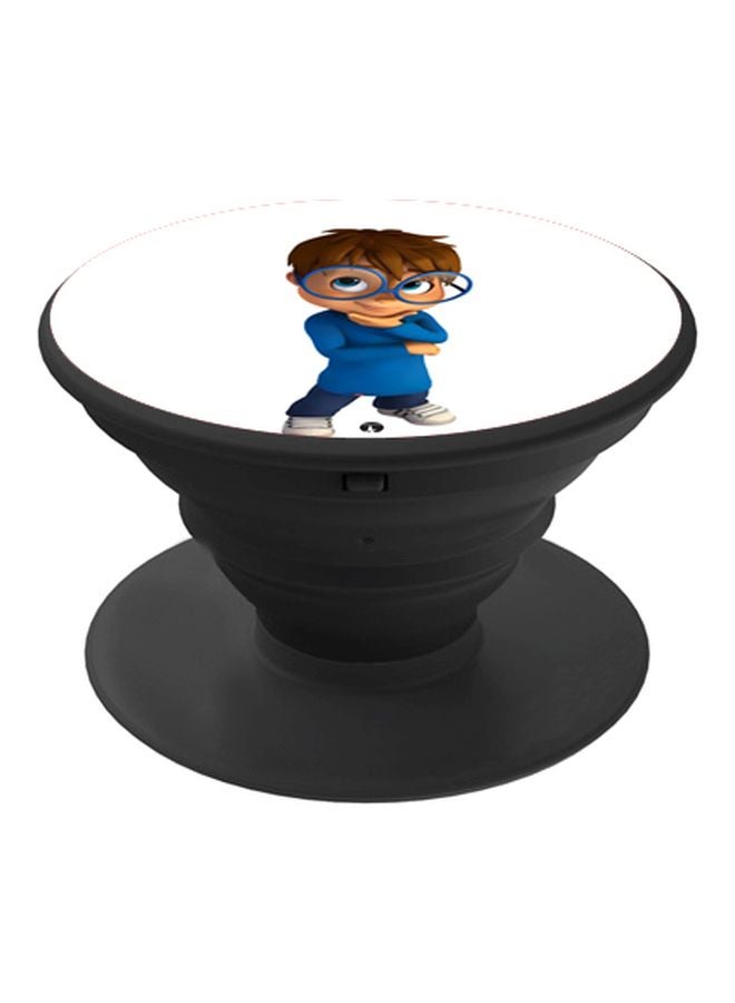BP Cartoon Printed Pop Socket Phone Holder Black/White/Blue - Image 1