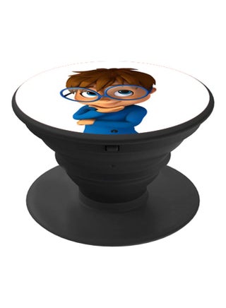 Cartoon Printed Pop Socket Phone Holder Black/White/Blue - v1607093975/N42732350A_1