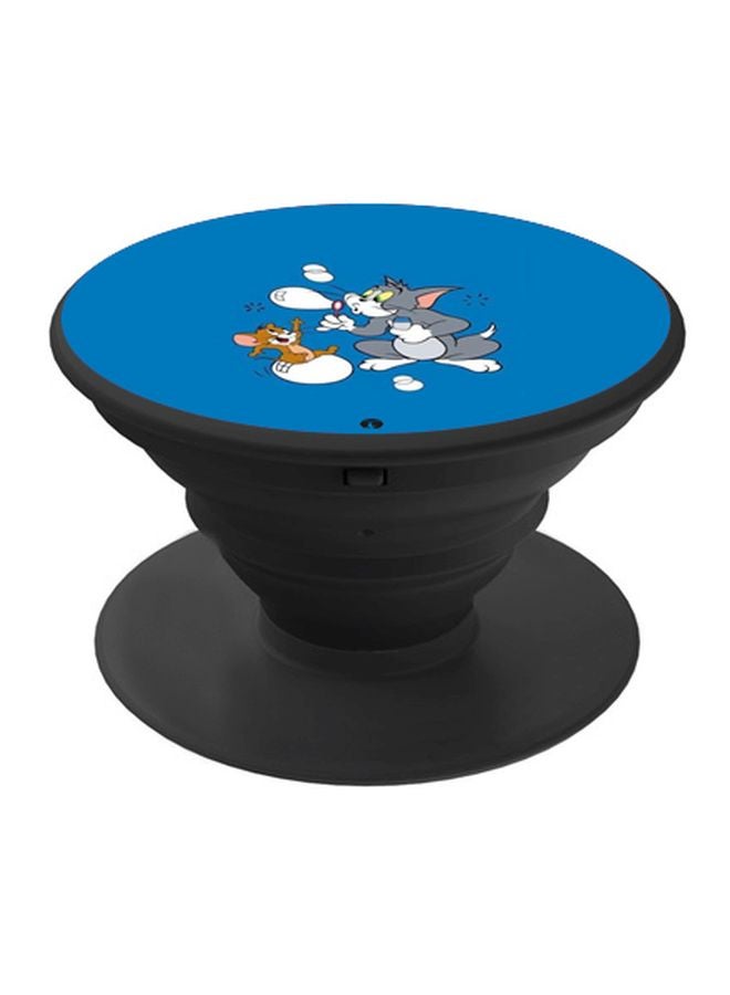 BP Cartoon Printed Pop Socket Phone Holder Blue/Brown/Black - Image 1