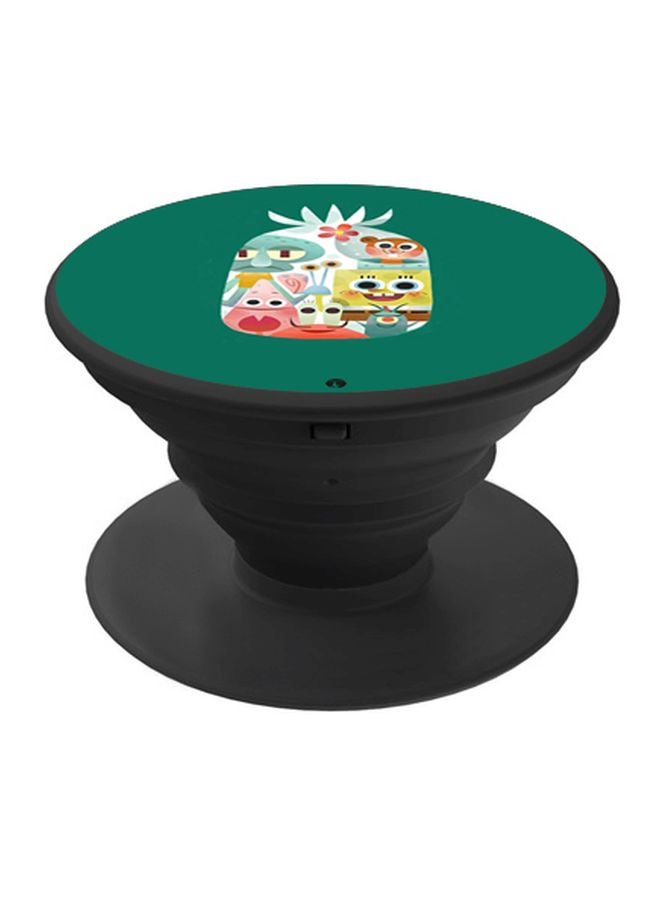 BP Cartoon Printed Pop Socket Phone Holder Green/Yellow/Black - Image 1
