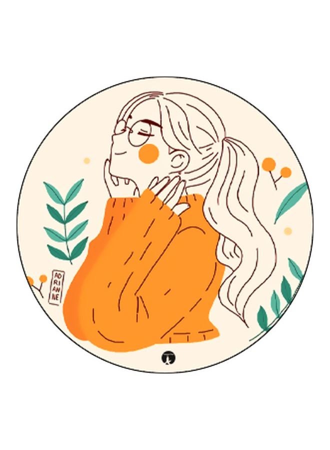 بي بي حامل هاتف على شكل مقبض أصابع منبثق بطبعة رسومات كرتونية بيج/برتقالي/أخضر - Image 2