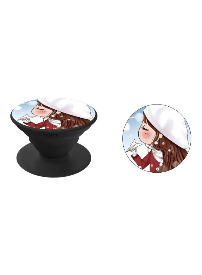 BP Printed Pop Socket Phone Holder White/Red/Brown - Image 2