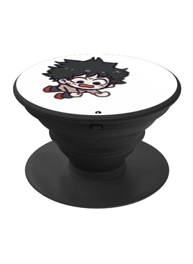 بي بي حامل هاتف على شكل مقبض أصابع منبثق بطبعة رسومات كرتونية أبيض/رمادي/بني - Image 1