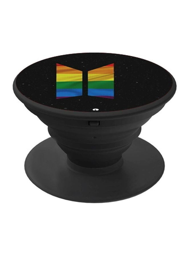 BP Shape Printed Pop Socket Phone Holder Black/Yellow/Green - Image 1