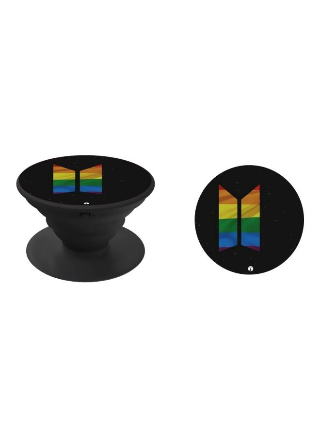 BP Shape Printed Pop Socket Phone Holder Black/Yellow/Green - Image 2