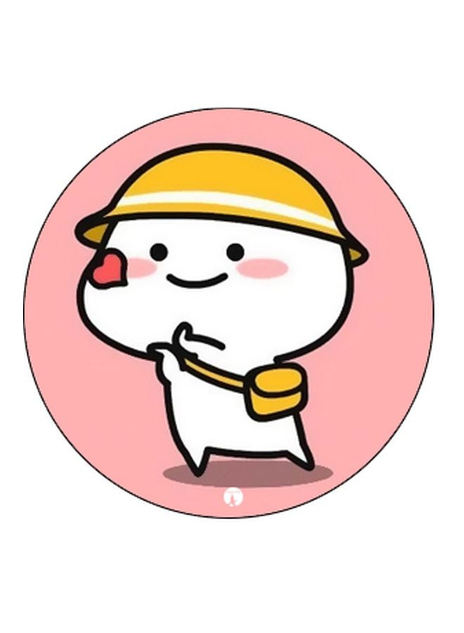بي بي حامل هاتف على شكل مقبض أصابع منبثق بطبعة رسومات كرتونية أبيض/وردي/أسود - Image 2