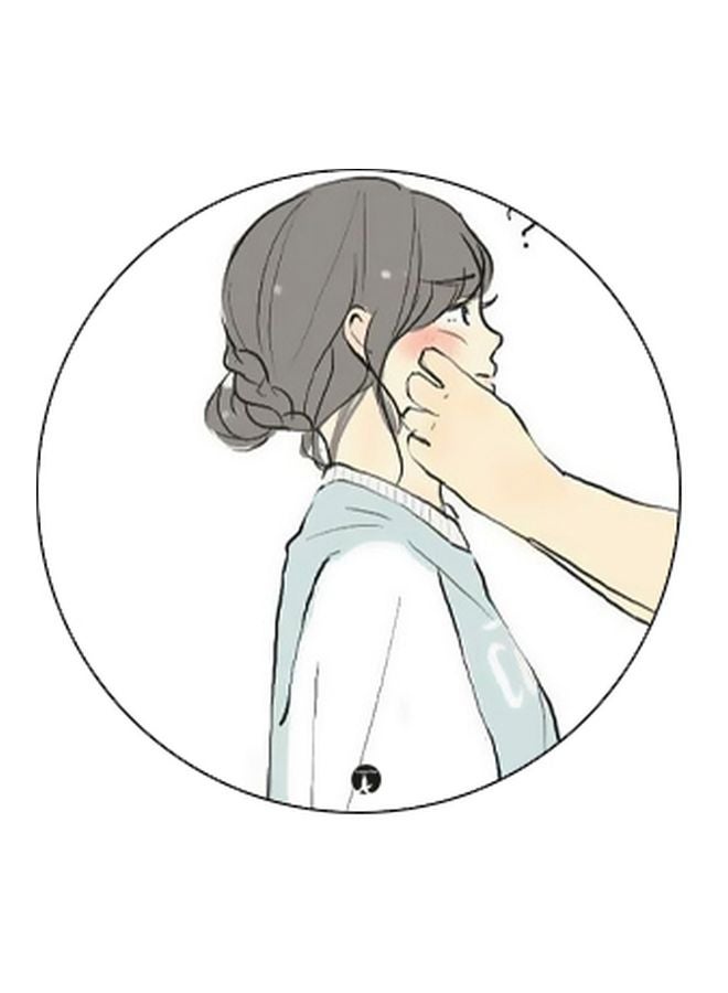 BP Cartoon Girl Printed Pop Socket Phone Holder White/Grey/Black - Image 2