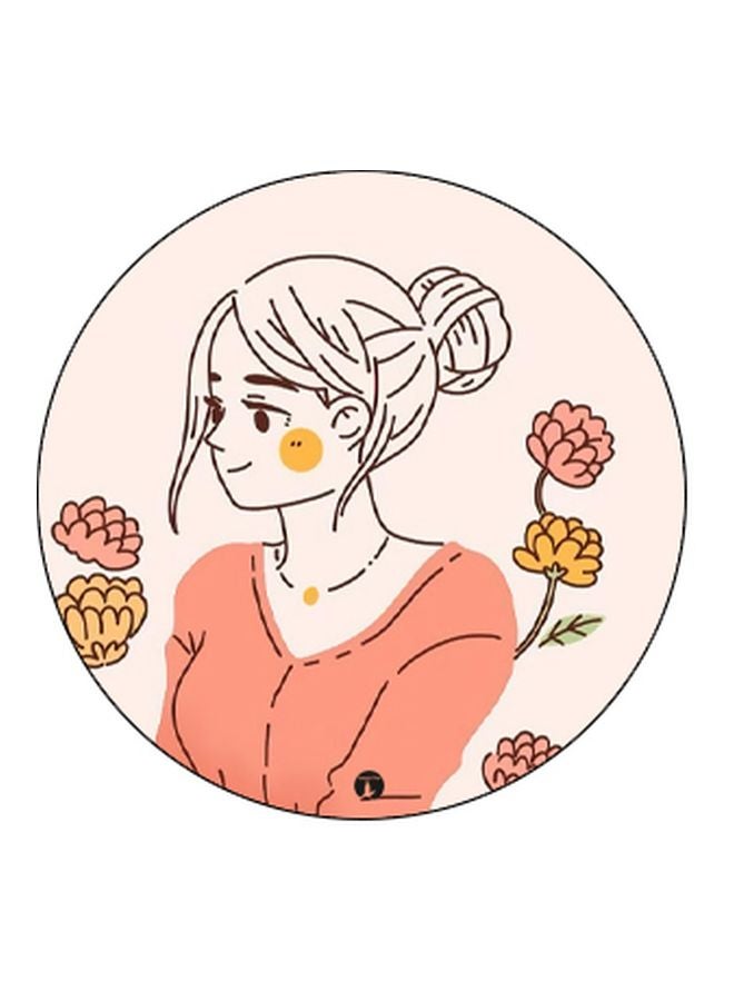 BP Cartoon Girl Printed Pop Socket Phone Holder Orange/Brown/Black - Image 2