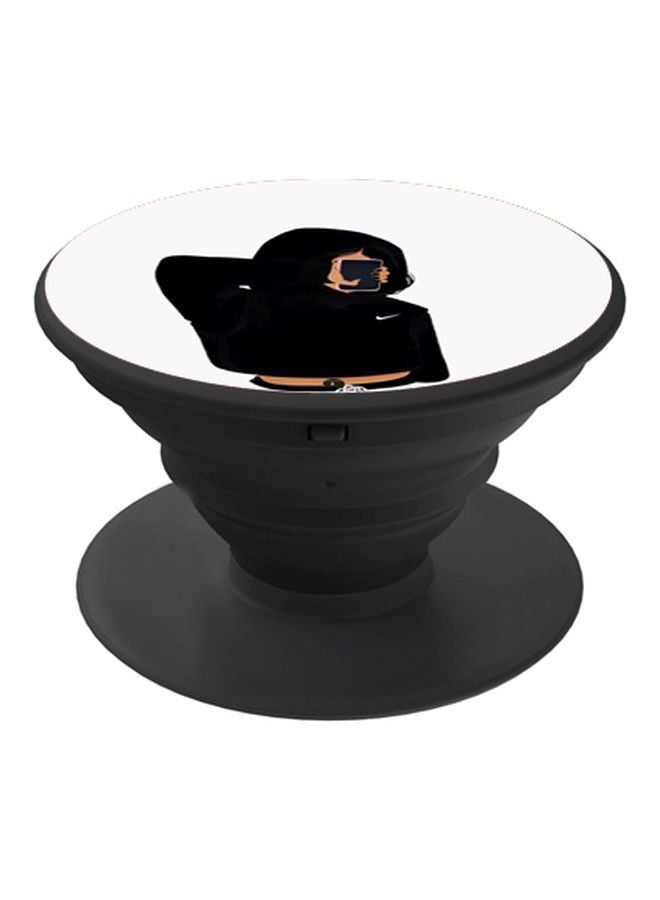 BP Girl Printed Pop Socket Phone Holder Black/White - Image 1