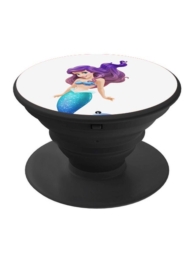 بي بي حامل هاتف على شكل مقبض أصابع منبثق بطبعة رسومات كرتونية أبيض / أزرق /أرجواني - Image 1