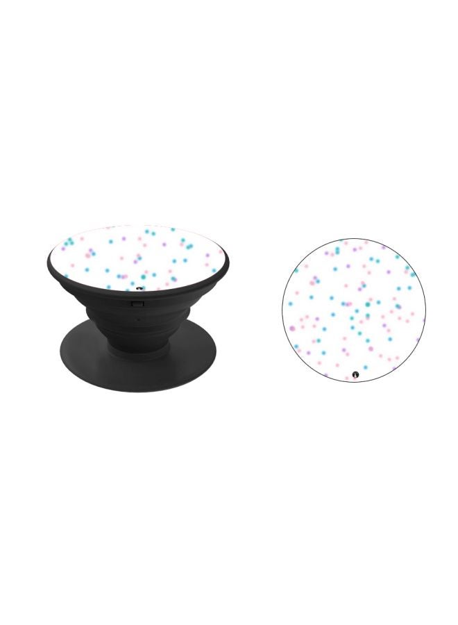 BP - Polka Dot Printed Pop Socket Phone Holder White/Blue/Pink - Image 1