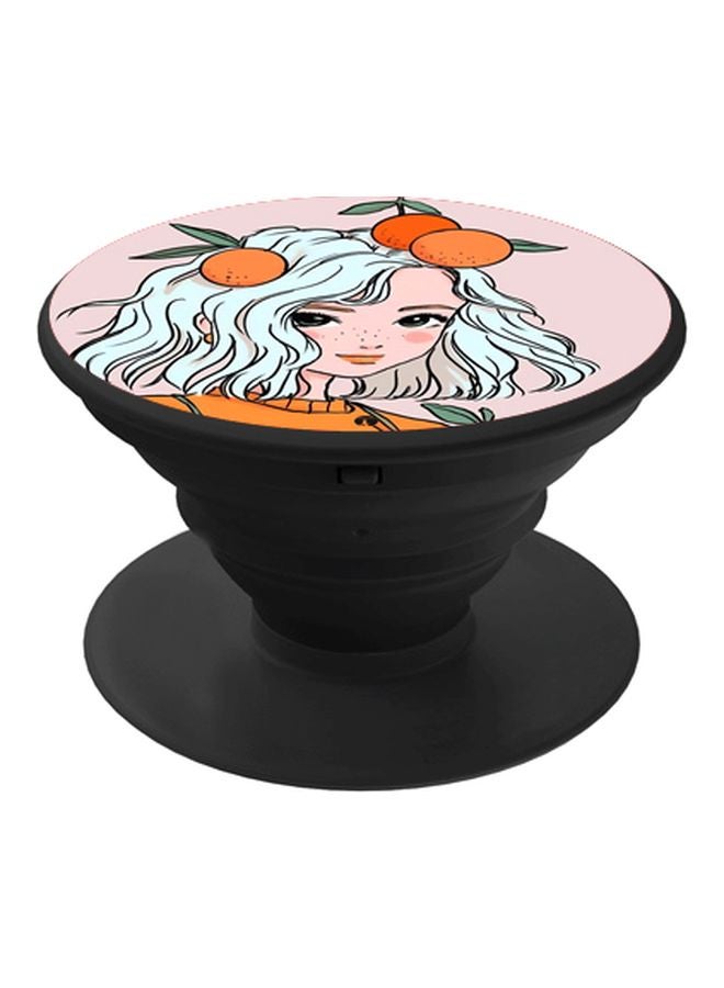 BP Cartoon Printed Pop Socket Phone Holder Orange/White/Black - Image 1