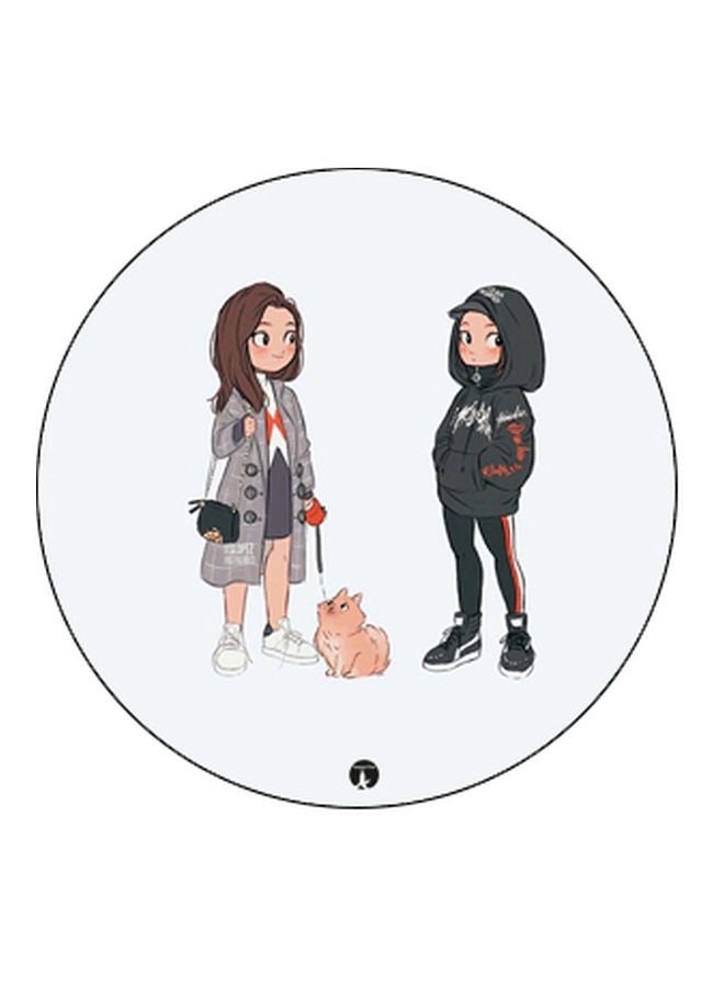 BP Cartoon Girls Printed Pop Socket Phone Holder White/Grey/Black - Image 2