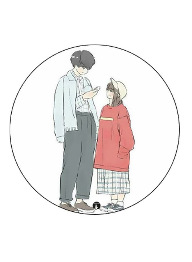 بي بي حامل هاتف على شكل مقبض أصابع منبثق بطبعة رسومات كرتونية أبيض/رمادي/أسود - Image 2