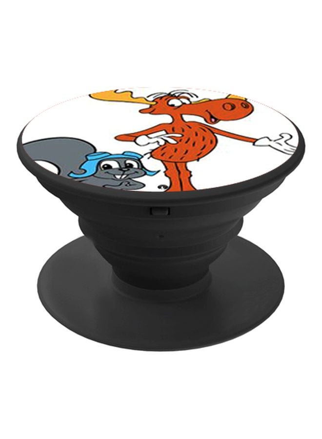 BP Cartoon Printed Pop Socket Phone Holder Orange/White/Black - Image 1