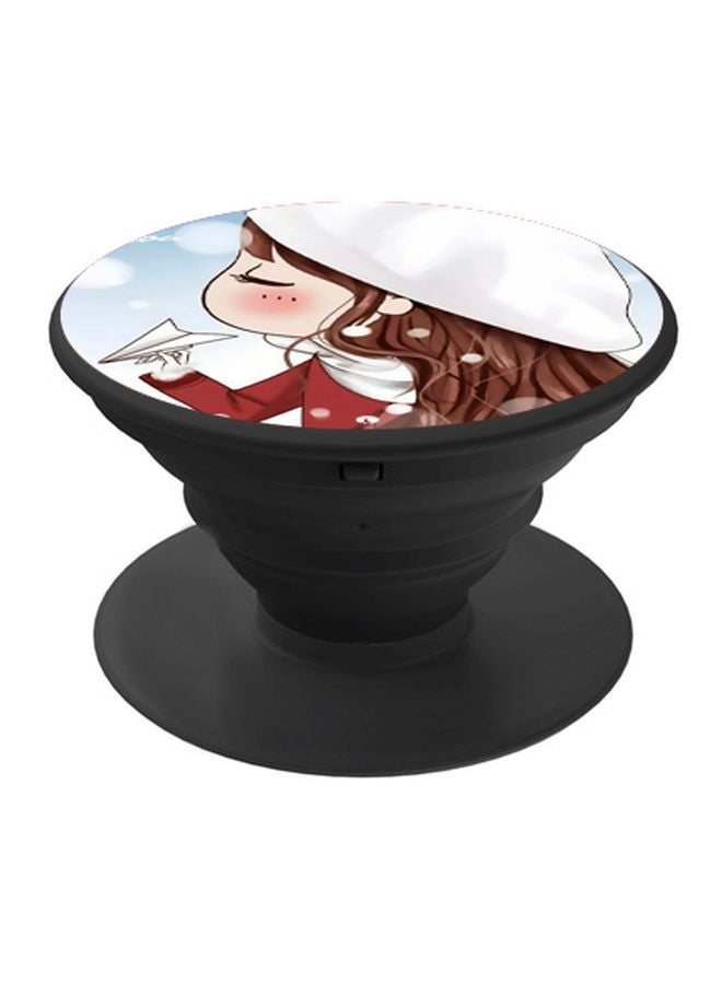 BP Printed Pop Socket Phone Holder White/Red/Brown - Image 1