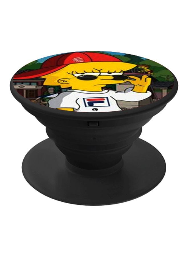 بي بي حامل هاتف على شكل مقبض أصابع منبثق بطبعة رسومات كرتونية أصفر/أبيض/أحمر - Image 1