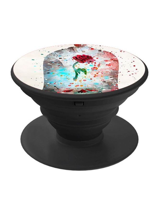 BP Rose Printed Pop Socket Phone Holder Beige/Blue/Red - Image 1