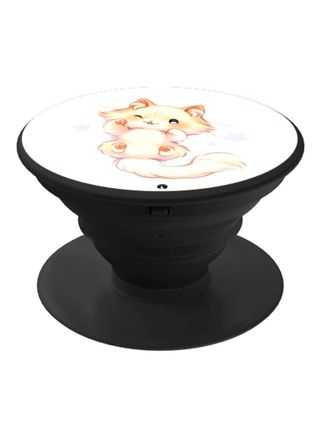 بي بي حامل هاتف بوب سوكيت بطبعة رسم كرتوني لحيوان أبيض/ بيج/ أسود - Image 1