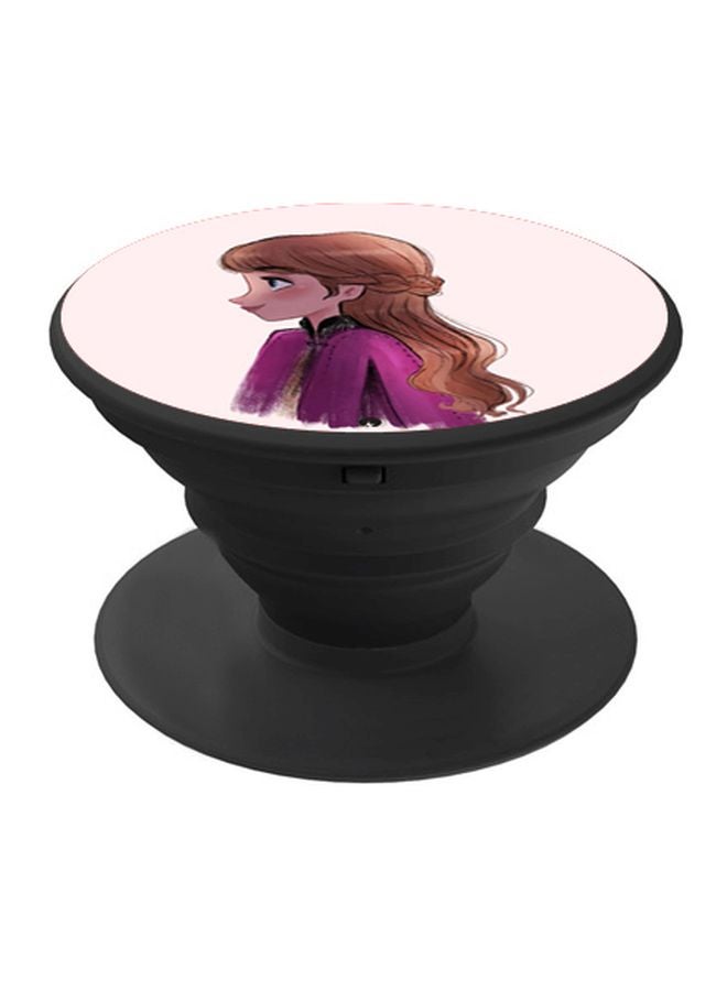 بي بي حامل هاتف بوب سوكيت بطبعة فتاة كرتونية وردي/ بني/ أسود - Image 1