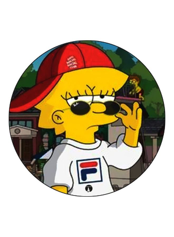 بي بي حامل هاتف على شكل مقبض أصابع منبثق بطبعة رسومات كرتونية أصفر/أبيض/أحمر - Image 2