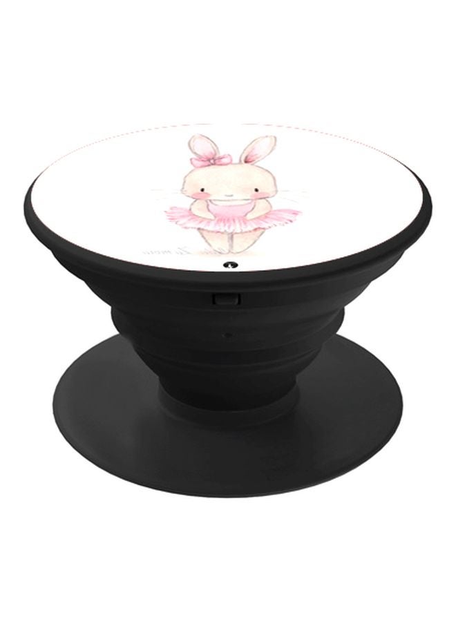 بي بي حامل هاتف بوب سوكيت مطبوع بتصميم أرنب أبيض/وردي/بيج - Image 1