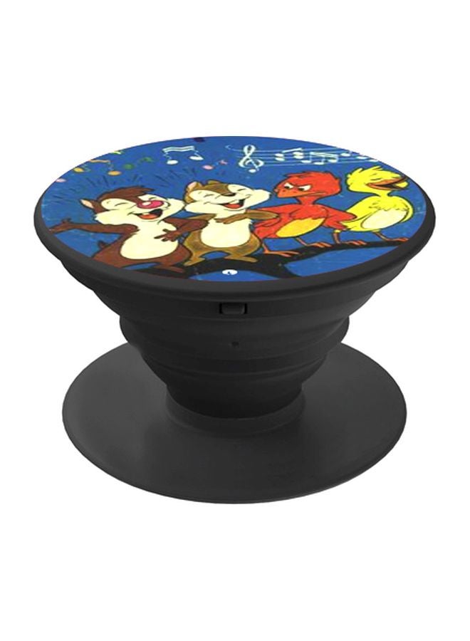 BP Cartoon Printed Pop Socket Phone Holder Black/Blue/Brown - Image 1
