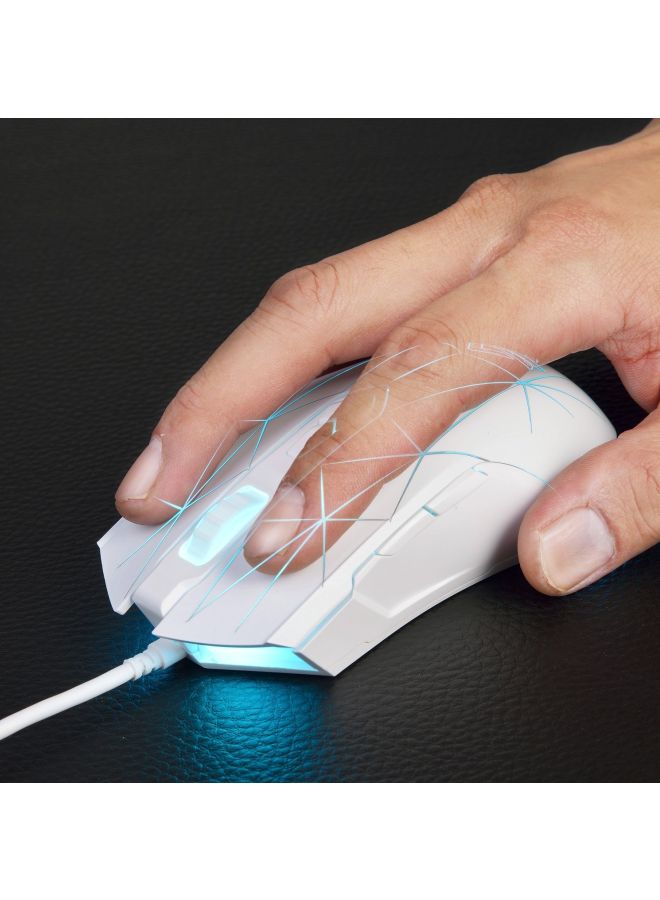 Ajazz AJ52 Backlit Modes Wired E Sport Gaming Mouse Grey/Blue - Image 4