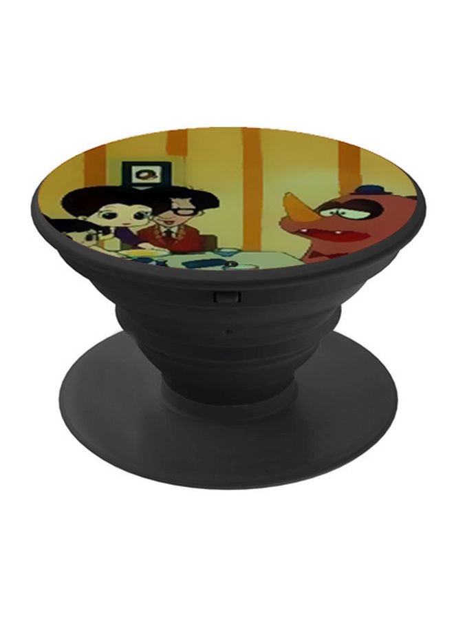 BP Cartoon Printed Pop Socket Phone Holder Yellow/Brown/Black - Image 1