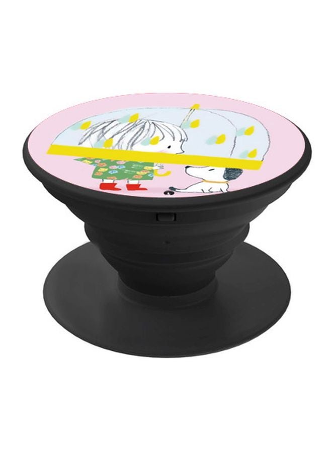 BP Girl And Dog Printed Pop Socket Phone Holder Pink/Blue/Green - Image 1