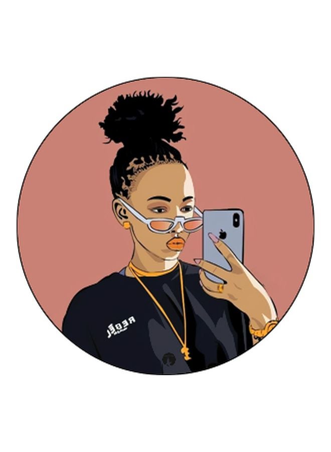 BP Girl Printed Pop Socket Phone Holder Brown/Grey/Black - Image 2