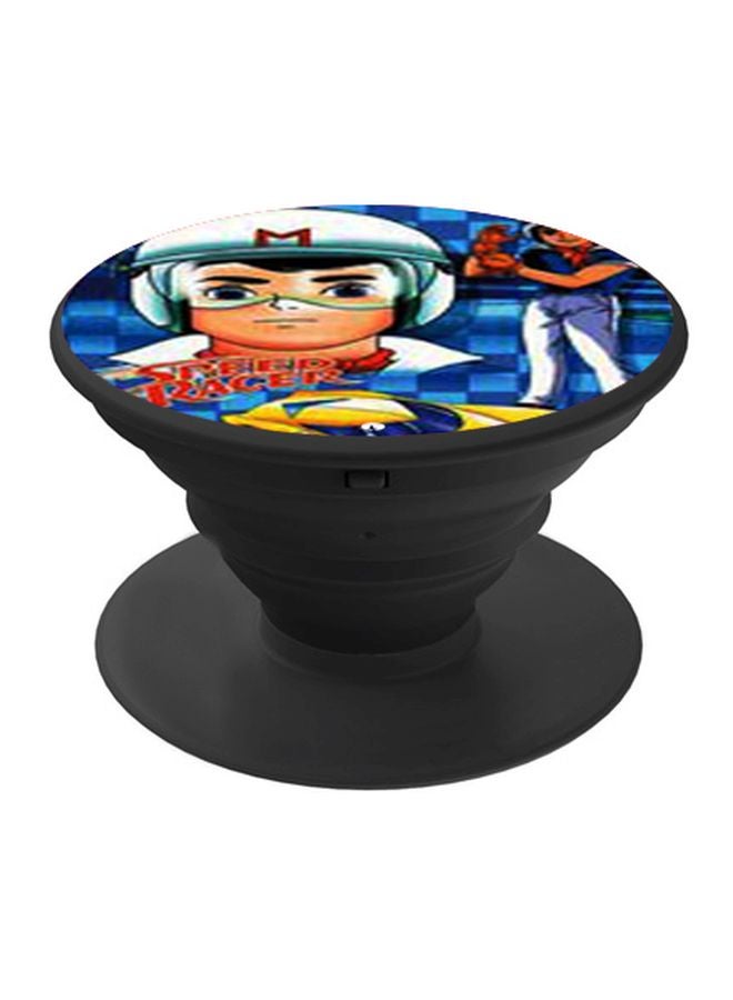 BP Speed Racer Game Printed Pop Socket Phone Holder Blue/White/Black - Image 1