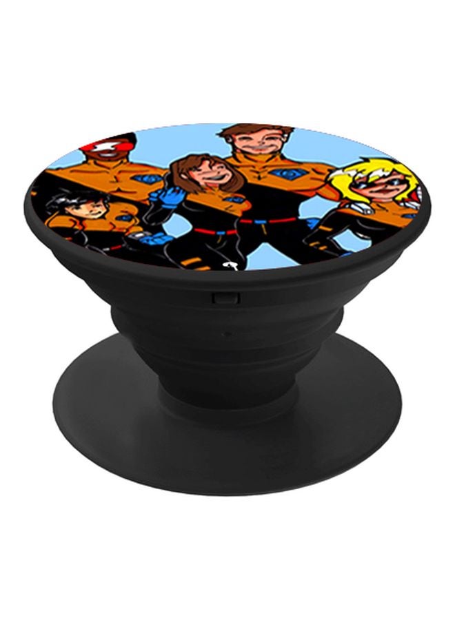BP Cartoon Printed Pop Socket Phone Holder Orange/Blue/Black - Image 1