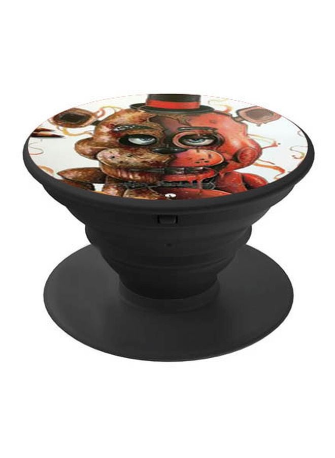 BP Cartoon Printed Pop Socket Phone Holder White/Brown/Black - Image 1