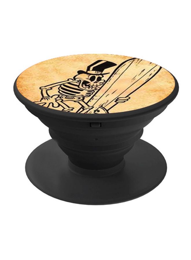 بي بي حامل هاتف بوب سوكيت بطبعة جمجمة بيج / أسود - Image 1