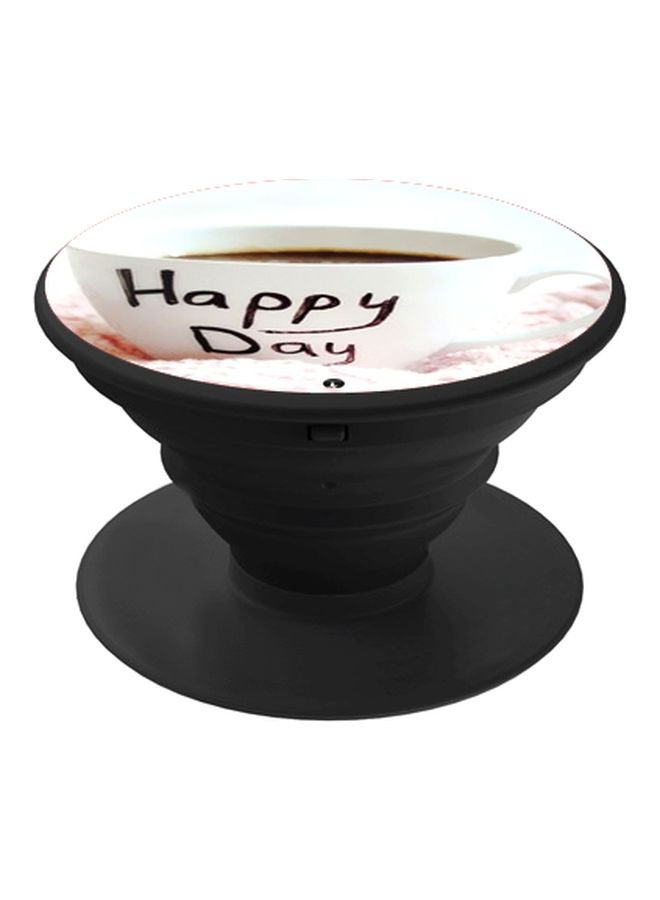 BP Happy Day Printed Pop Socket Phone Holder White/Brown - Image 1
