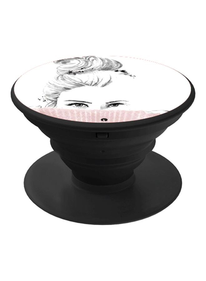 بي بي حامل هاتف بوب سوكيت بطبعة فتاة كرتونية أبيض/ وردي - Image 1