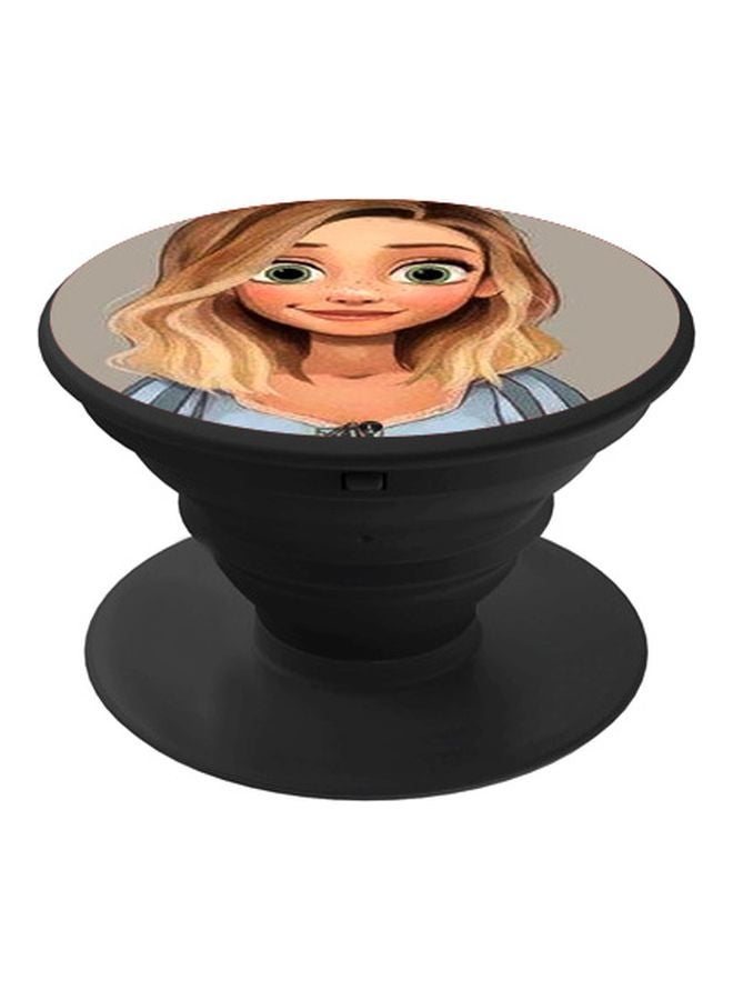 BP Girl Printed Pop Socket Phone Holder Grey/Beige/Black - Image 1