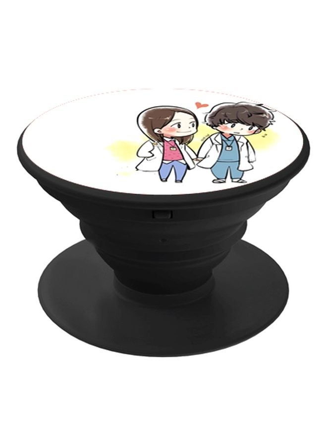 BP Doctors Printed Pop Socket Phone Holder White/Blue/Black - Image 1