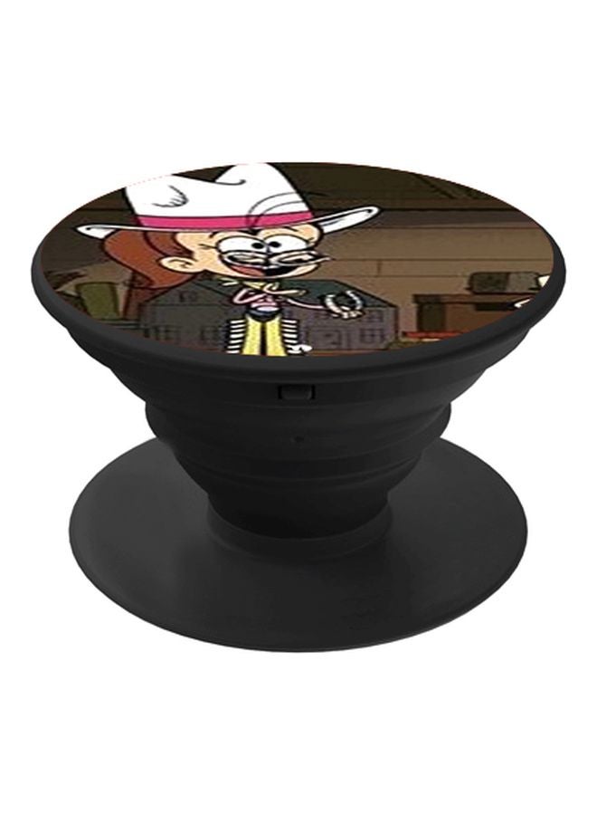 BP Cartoon Printed Pop Socket Phone Holder Brown/Yellow/Black - Image 1