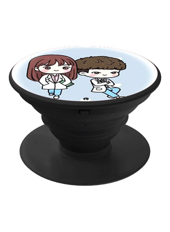 BP Doctors Printed Pop Socket Phone Holder White/Blue/Black - Image 1