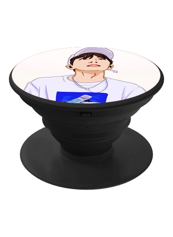 BP BTS J-Hope Printed Pop Socket Phone Holder White/Blue/Black - Image 1