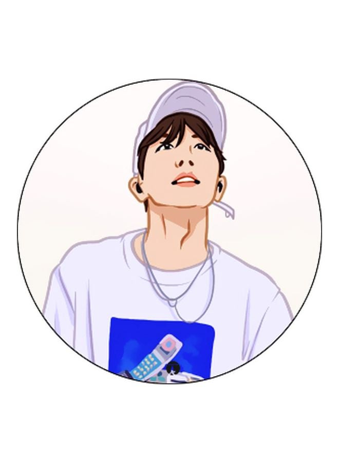 BP BTS J-Hope Printed Pop Socket Phone Holder White/Blue/Black - Image 2