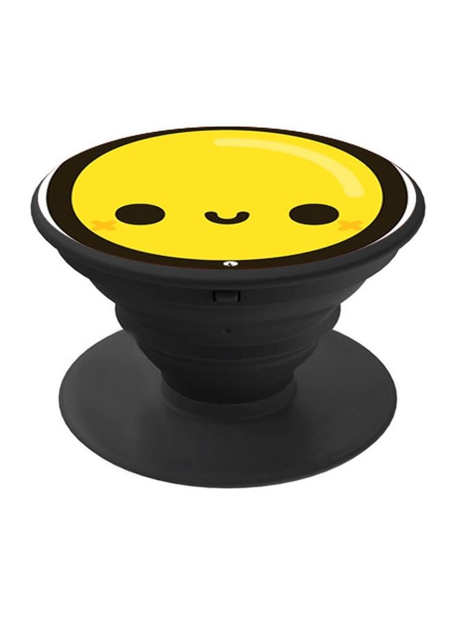 BP Cute Face Printed Pop Socket  Phone Holder Black/Yellow - Image 1